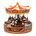 Pendentif Décoratif Carrousel D'hiver 28x25 Cm - Avec Lumières Colorées, Cheval En Bois Acrylique - Décoration Noël Et Anniversaire - 2