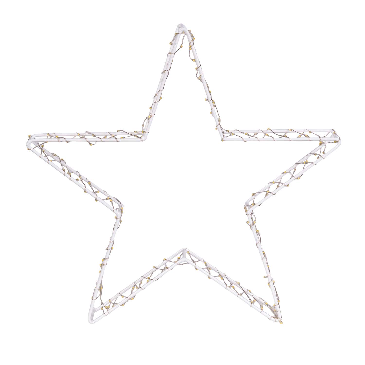 Stella Bianca 3D Edge, Ø 30 cm, 220 MicroLED bianco caldo, cavo metal argento 3