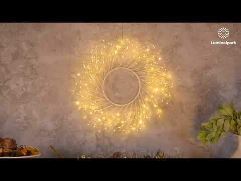 Corona Ramo Tiglio bianco Ø 60 cm, 260 microled bianco caldo, uso interno 2