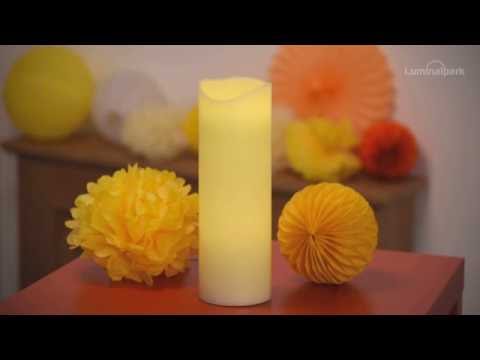 Vela led marfil de cera rústica, h 30 cm, Ø 10 cm 2 Vela led marfil de cera rústica, h 30 cm, Ø 10 cm 2
