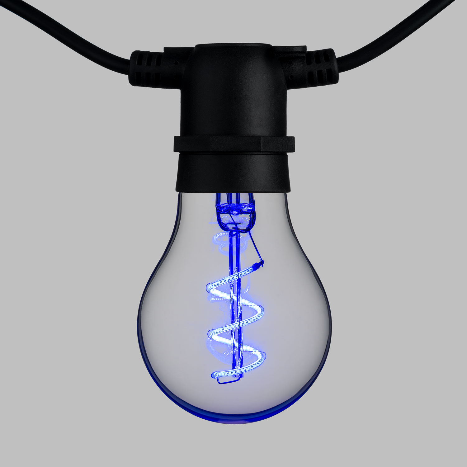 5 m Lichterkette, 10 LED Tropfenbirnen Ø 6 cm, Spiral Filament, blau, erweiterbar 4 5 m Lichterkette, 10 LED Tropfenbirnen Ø 6 cm, Spiral Filament, blau, erweiterbar 4