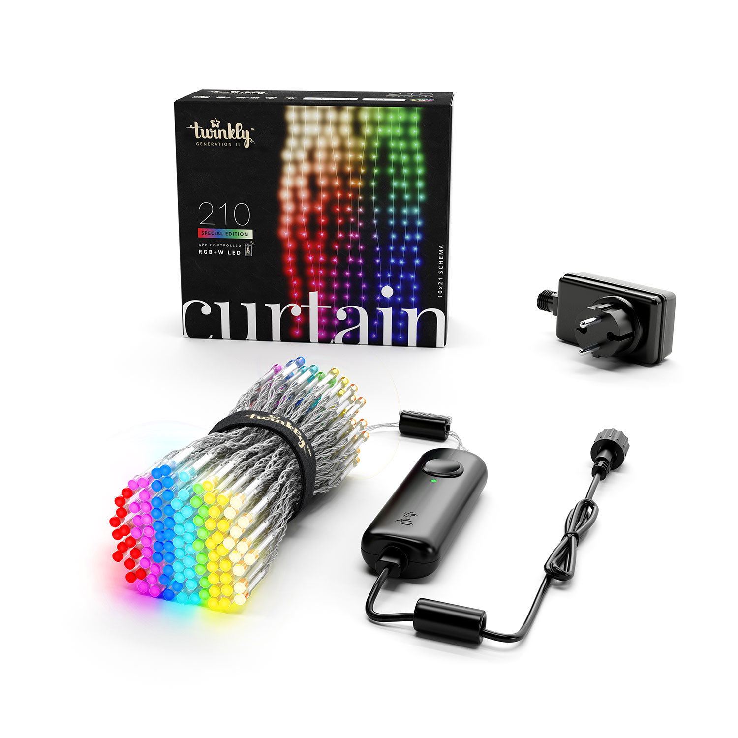 Cortina Twinkly RGB y blanco cálido, 1,5 x h. 2,1 metros, 210 led 1 Cortina Twinkly RGB y blanco cálido, 1,5 x h. 2,1 metros, 210 led 1