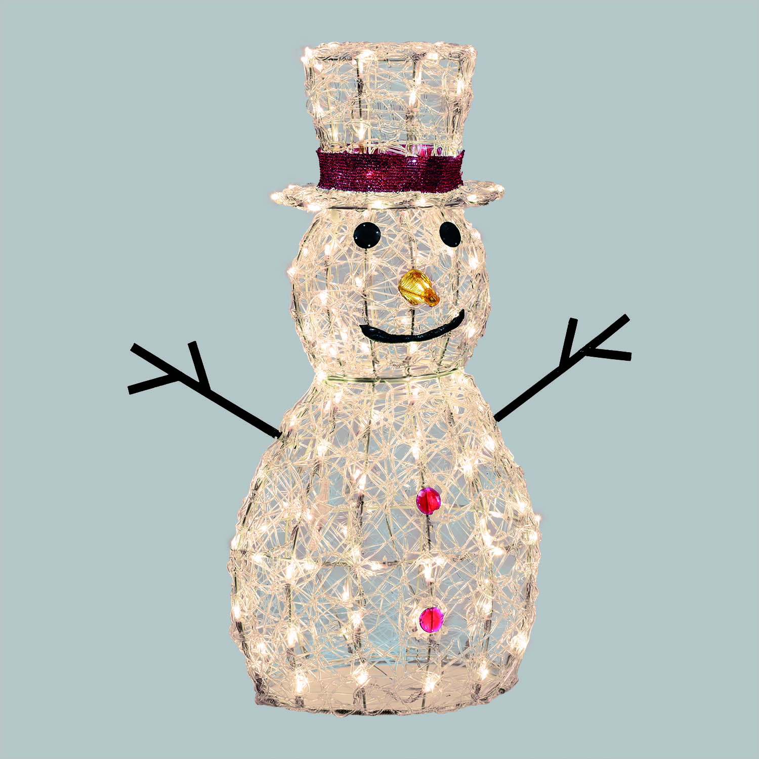 Pupazzo di Neve 3D in acrilico trasparente, h 70 cm, 160 Dual LED bianco caldo e freddo 3 Pupazzo di Neve 3D in acrilico trasparente, h 70 cm, 160 Dual LED bianco caldo e freddo 3