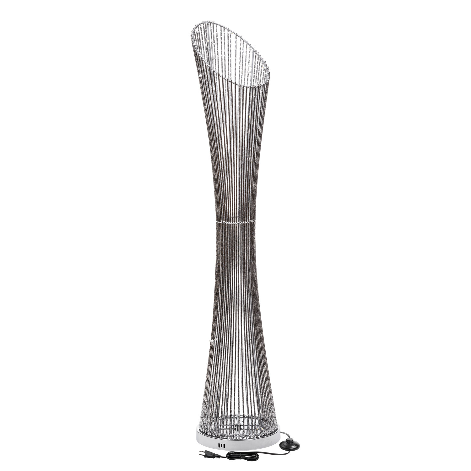Colonna vaso argento svasata 27 x h 140 cm, 100 led bianco caldo 6 Colonna vaso argento svasata 27 x h 140 cm, 100 led bianco caldo 6