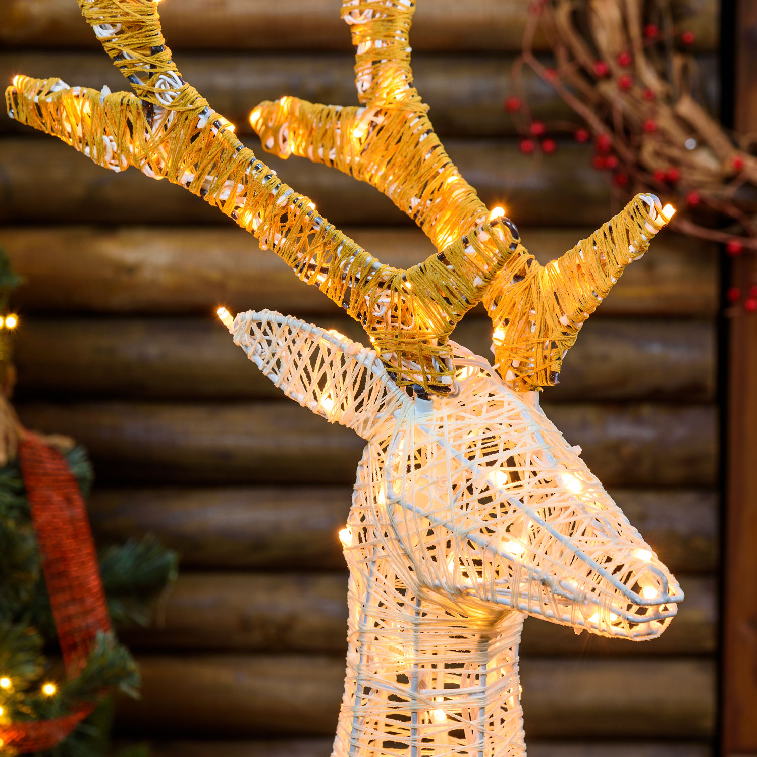 Reno 3D crema y marrón 105 cm, led blanco extra cálido 7 Reno 3D crema y marrón 105 cm, led blanco extra cálido 7