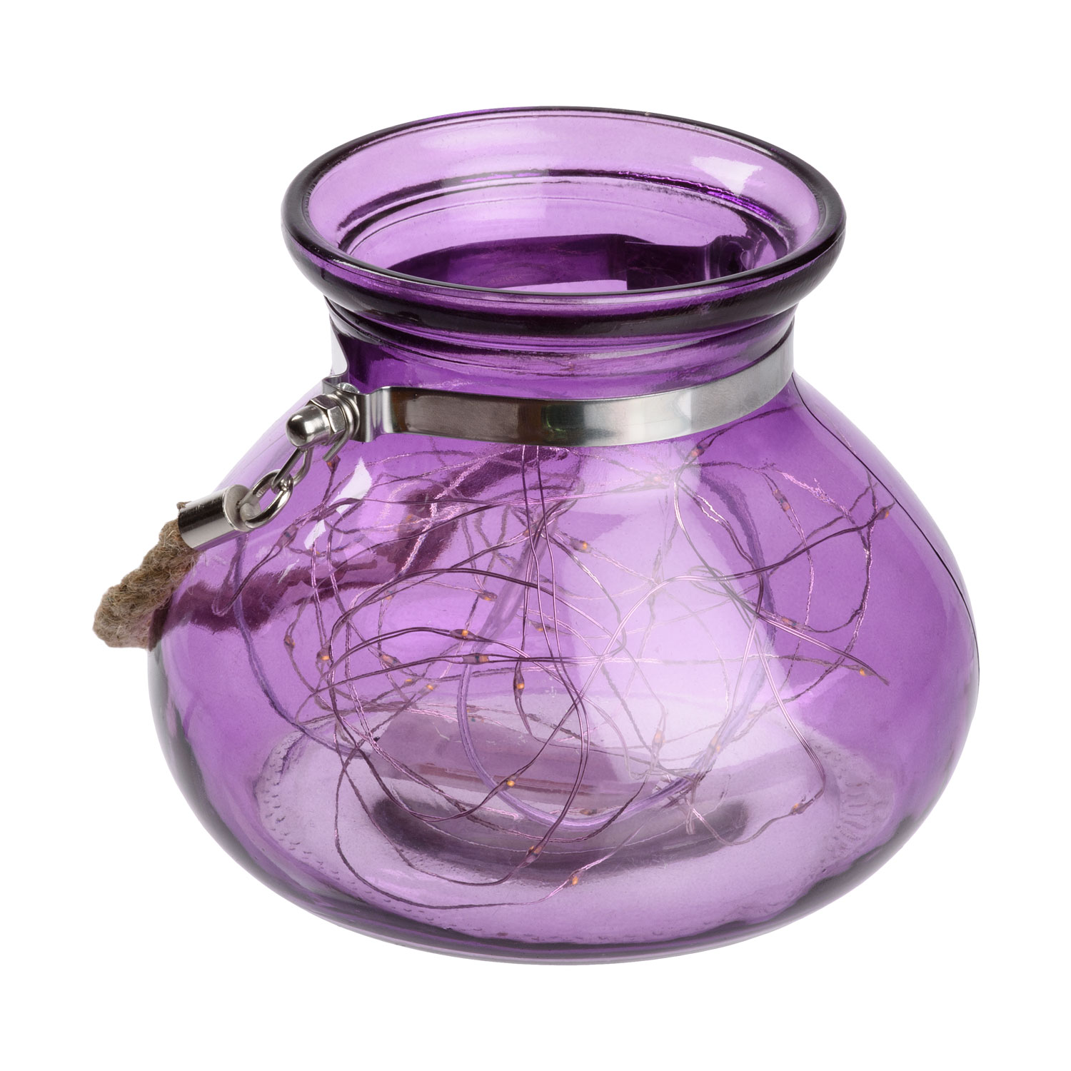 Vase en verre violet avec lumière, 40 MicroLED blanc chaud 5 Vase en verre violet avec lumière, 40 MicroLED blanc chaud 5