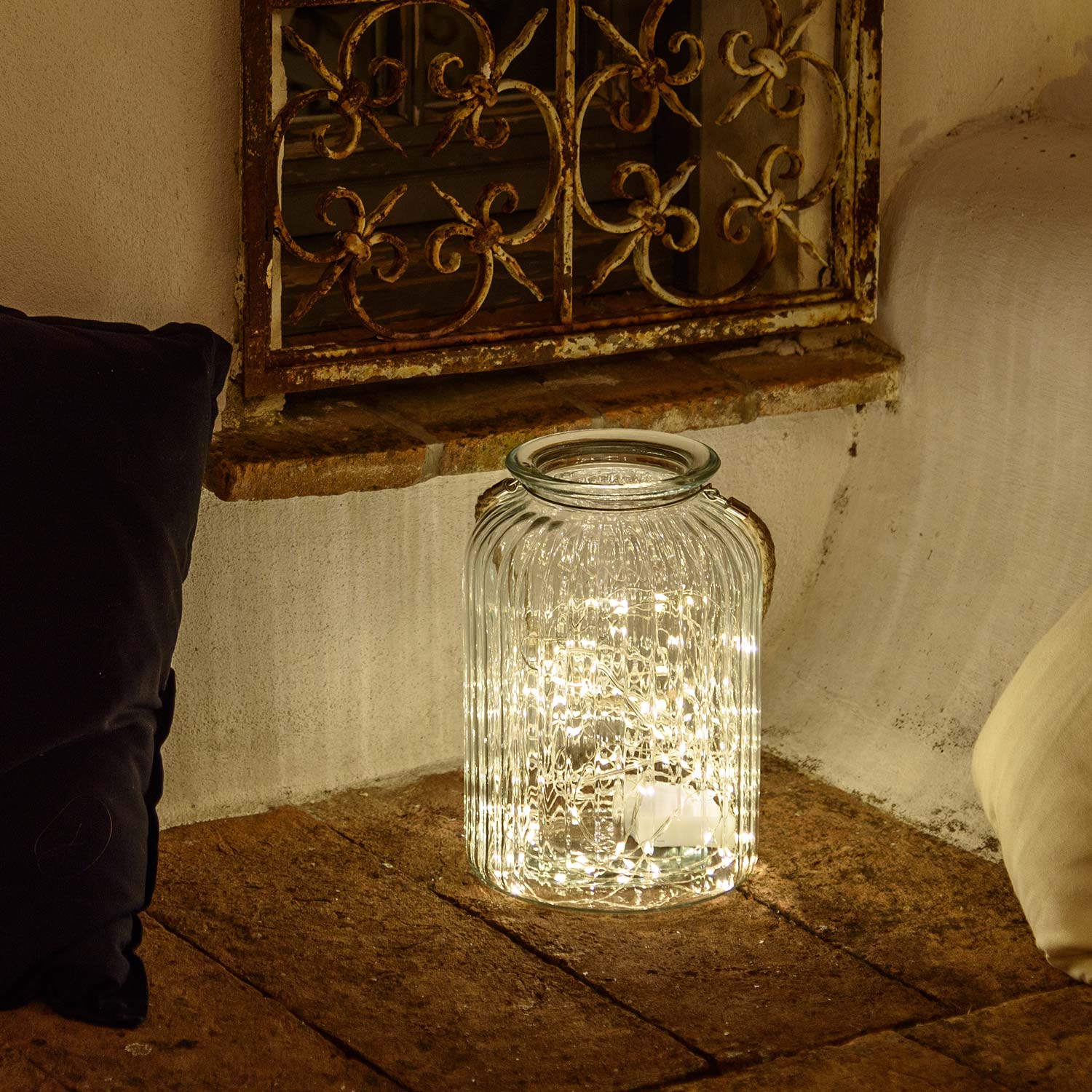 Vase en verre transparent avec 120 MicroLED blanc chaud 7 Vase en verre transparent avec 120 MicroLED blanc chaud 7