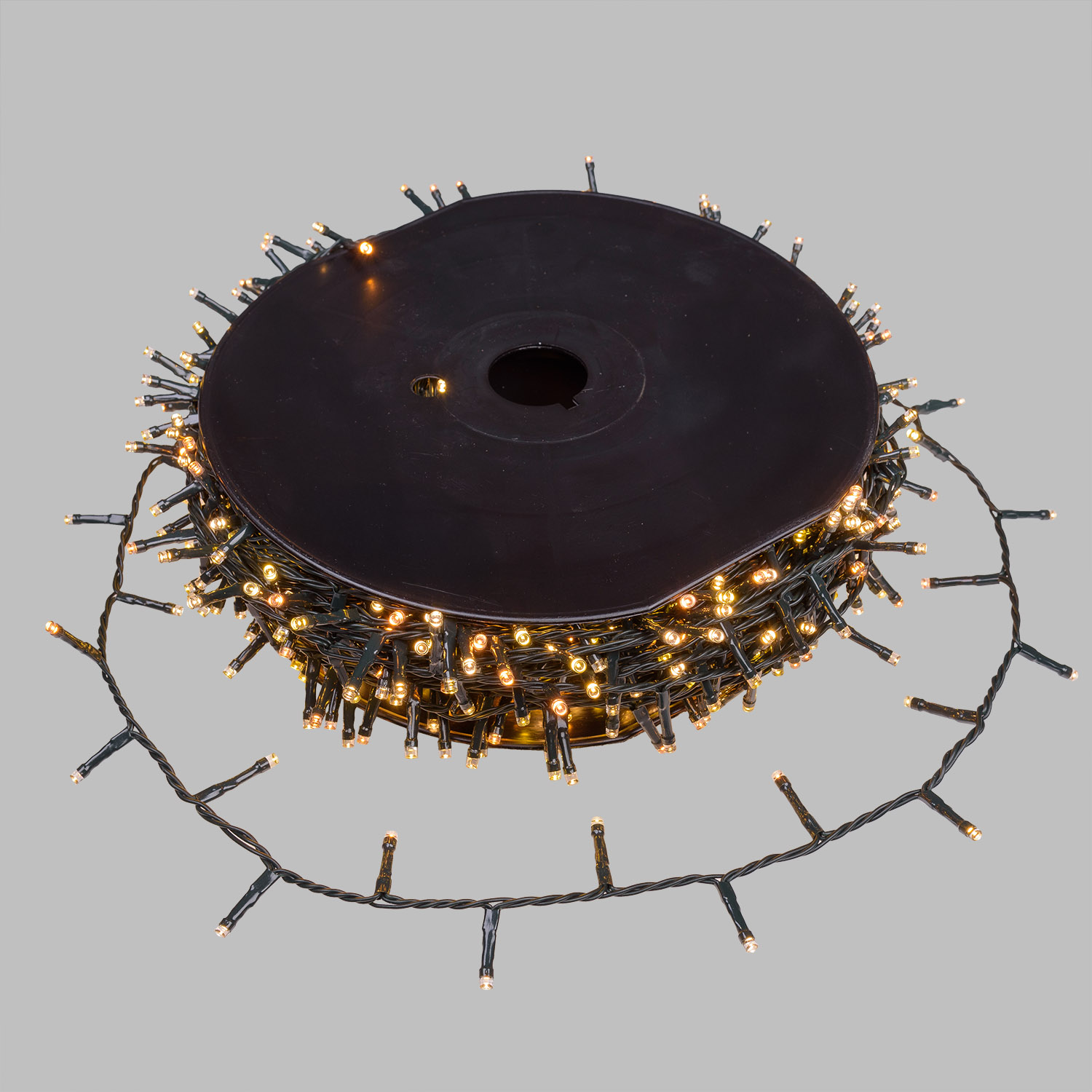 Guirnalda 60,5 m, 1500 led Multi blanco cálido, cable verde