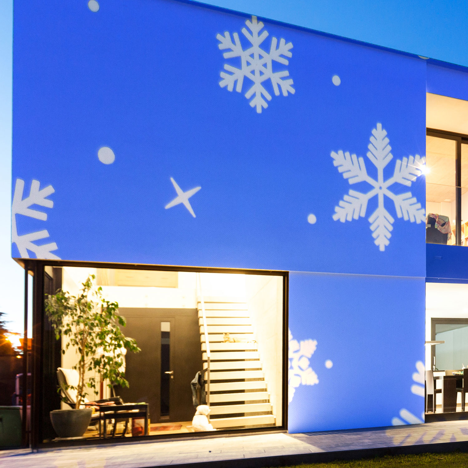 Gobo Effet chute de neige sur fond bleu 3 Gobo Effet chute de neige sur fond bleu 3