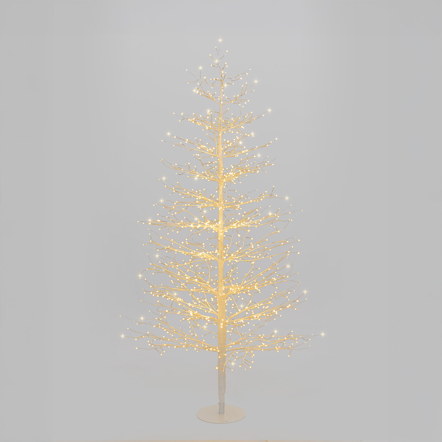 Albero Conico Tiglio bianco h 1,5 m, 1120 microled bianco caldo, uso interno