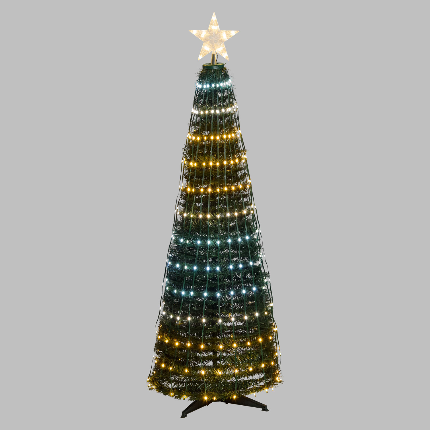 h. 150 cm, 234 White and Warm White Pixel LEDs, Green Cone Christmas Tree h. 150 cm, 234 White and Warm White Pixel LEDs, Green Cone Christmas Tree