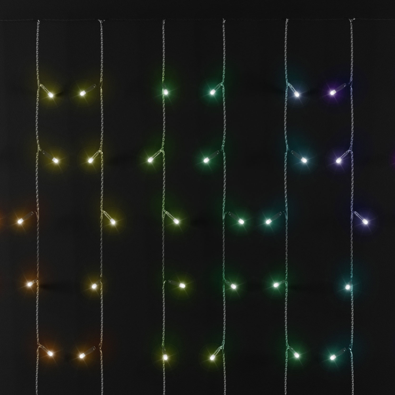 Rideau Twinkly Plus RGB et Blanc Chaud, 1 x h 2 mètres, 250 Led, câble transparent 4 Rideau Twinkly Plus RGB et Blanc Chaud, 1 x h 2 mètres, 250 Led, câble transparent 4