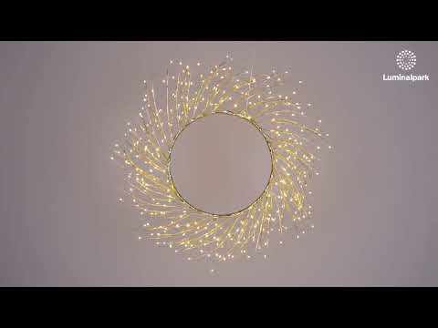 Champagne Wreath of Linden branches, Ø 75 cm, 350 warm white and cold white microLEDs, indoor 2