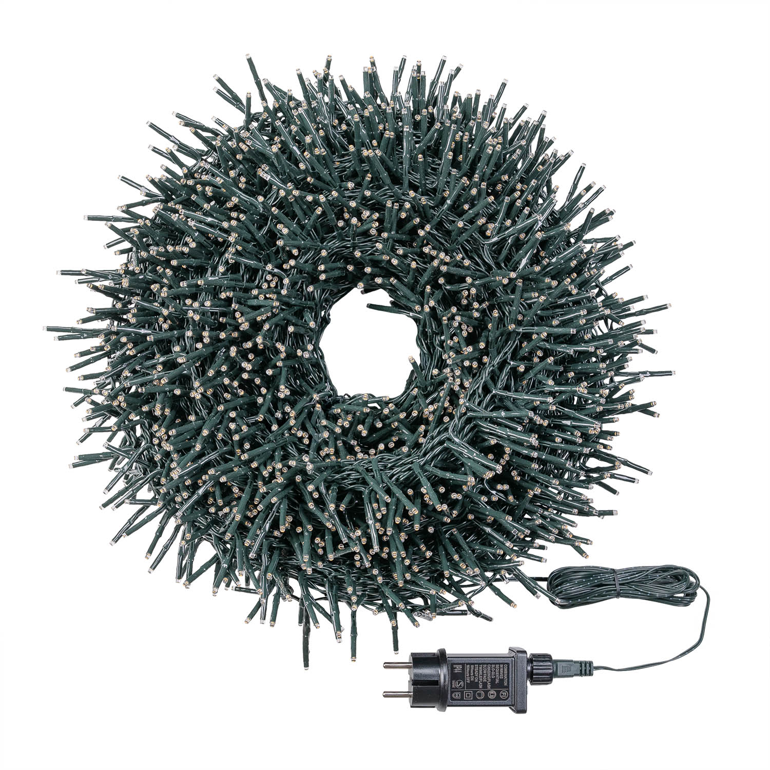 Catena Nastro di Luce Plus 50 m, 2500 miniled bianco caldo, cavo verde 2