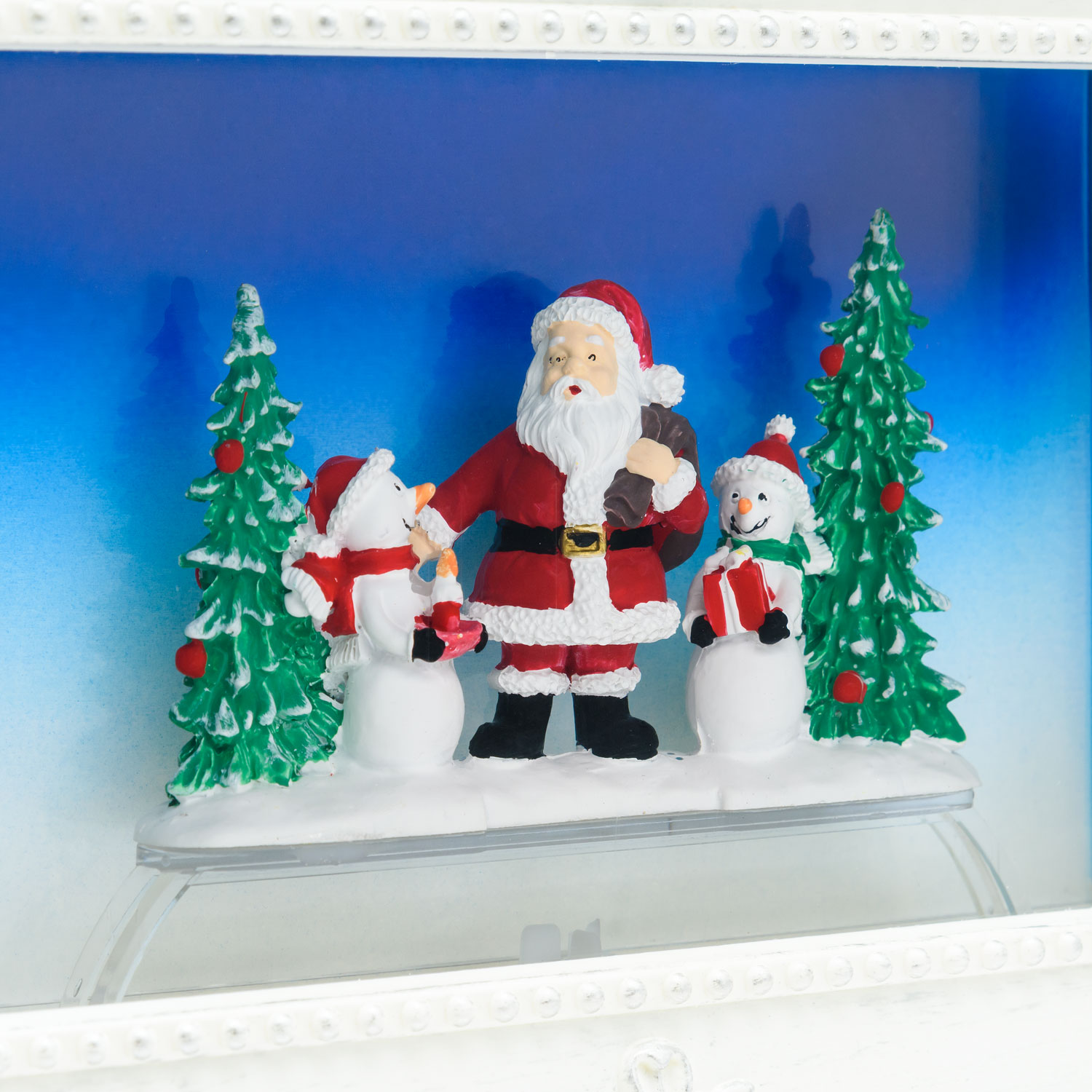 LED Bilderrahmen Weihnachtsmann und Schneemännern, LED warmweiß 5 LED Bilderrahmen Weihnachtsmann und Schneemännern, LED warmweiß 5