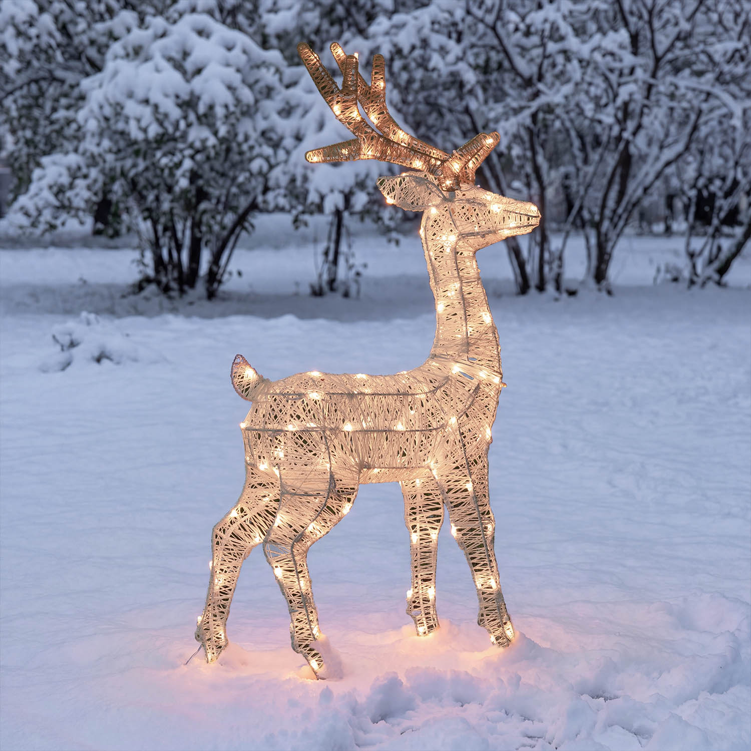 Renna 3D Light Cream & Brown, h 85 cm, 200 Dual LED bianco extra caldo e bianco freddo 15