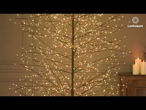 Brown Linden Branch Tree, h 2.3 m, 1560 Warm White MicroLEDs, Indoor use 2