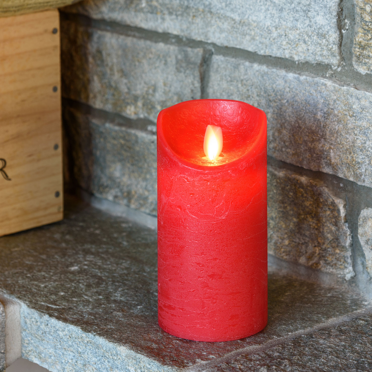 Bougie finition en cire rustique rouge, h 15 cm 3 Bougie finition en cire rustique rouge, h 15 cm 3