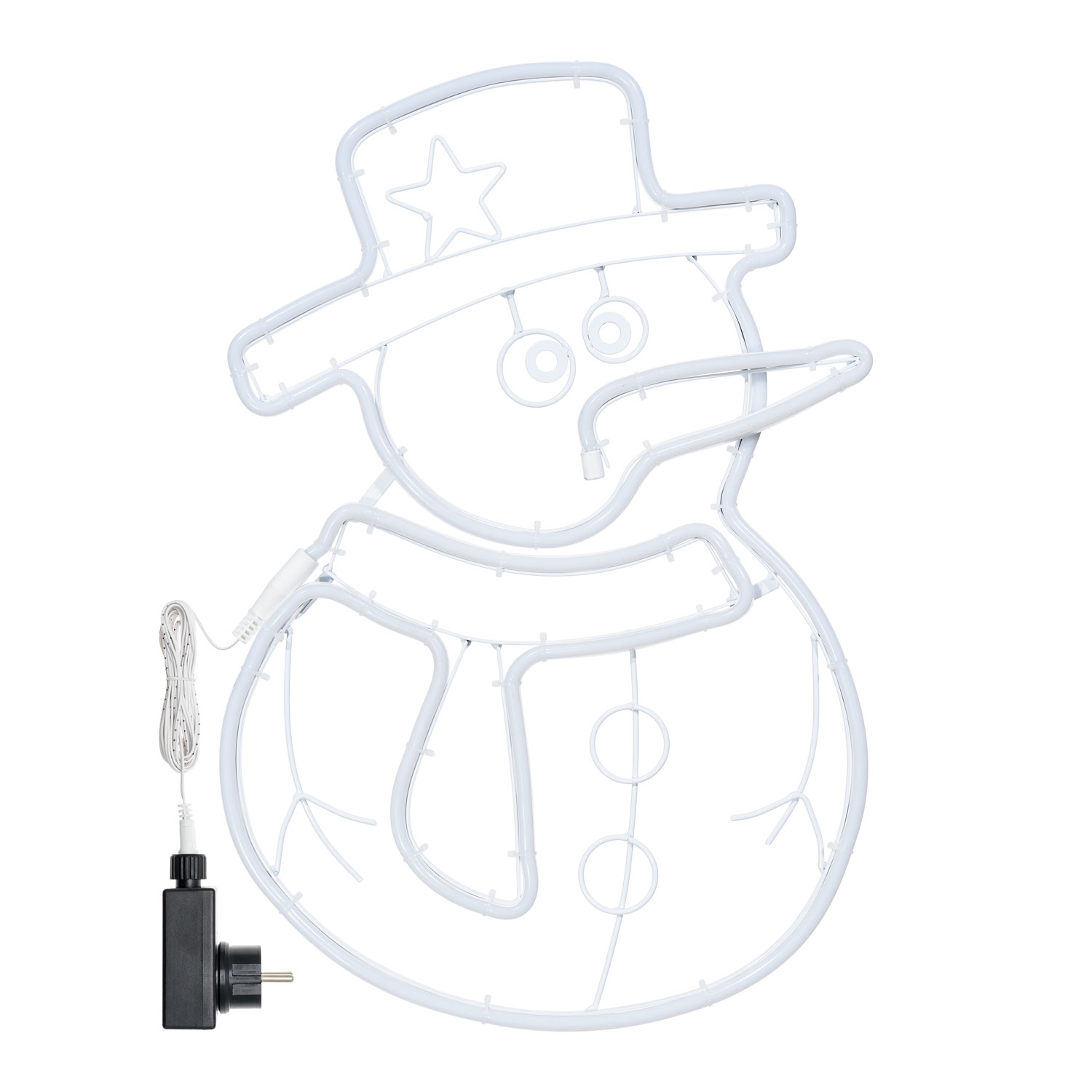 Lampe Bonhomme de neige en tube lumineux effet néon, 55 cm, led blanc froid, rouge et orange 3 Lampe Bonhomme de neige en tube lumineux effet néon, 55 cm, led blanc froid, rouge et orange 3