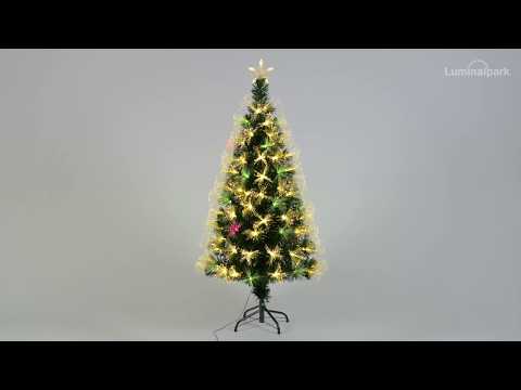 Árbol navideño Led fibra óptica con destellos h. 130cm 2 Árbol navideño Led fibra óptica con destellos h. 130cm 2