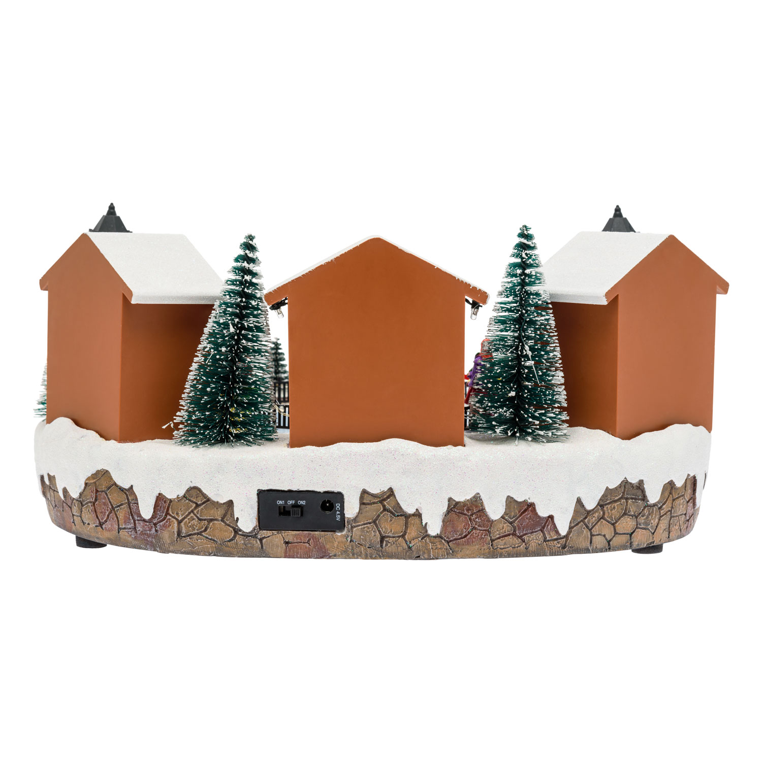 Pueblo Navidad de poliresina, Lago Helado con Patinadores en Movimiento, h 15 cm 6 Pueblo Navidad de poliresina, Lago Helado con Patinadores en Movimiento, h 15 cm 6