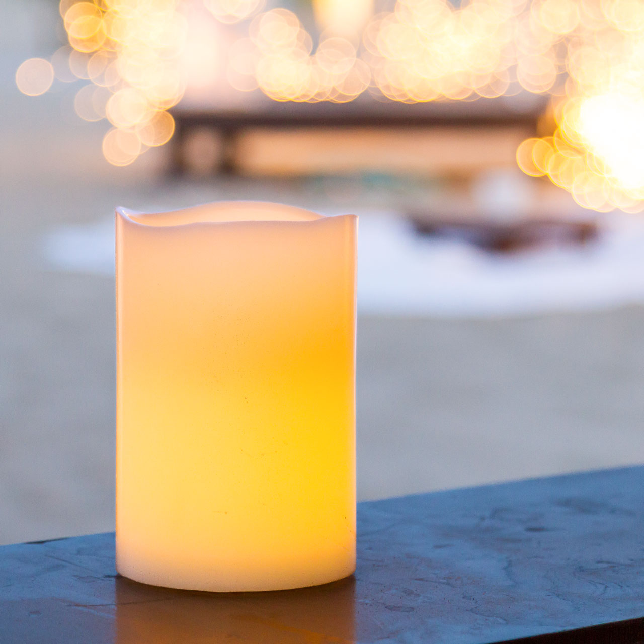 Candela avorio h 15 cm, led bianco caldo 3 Candela avorio h 15 cm, led bianco caldo 3