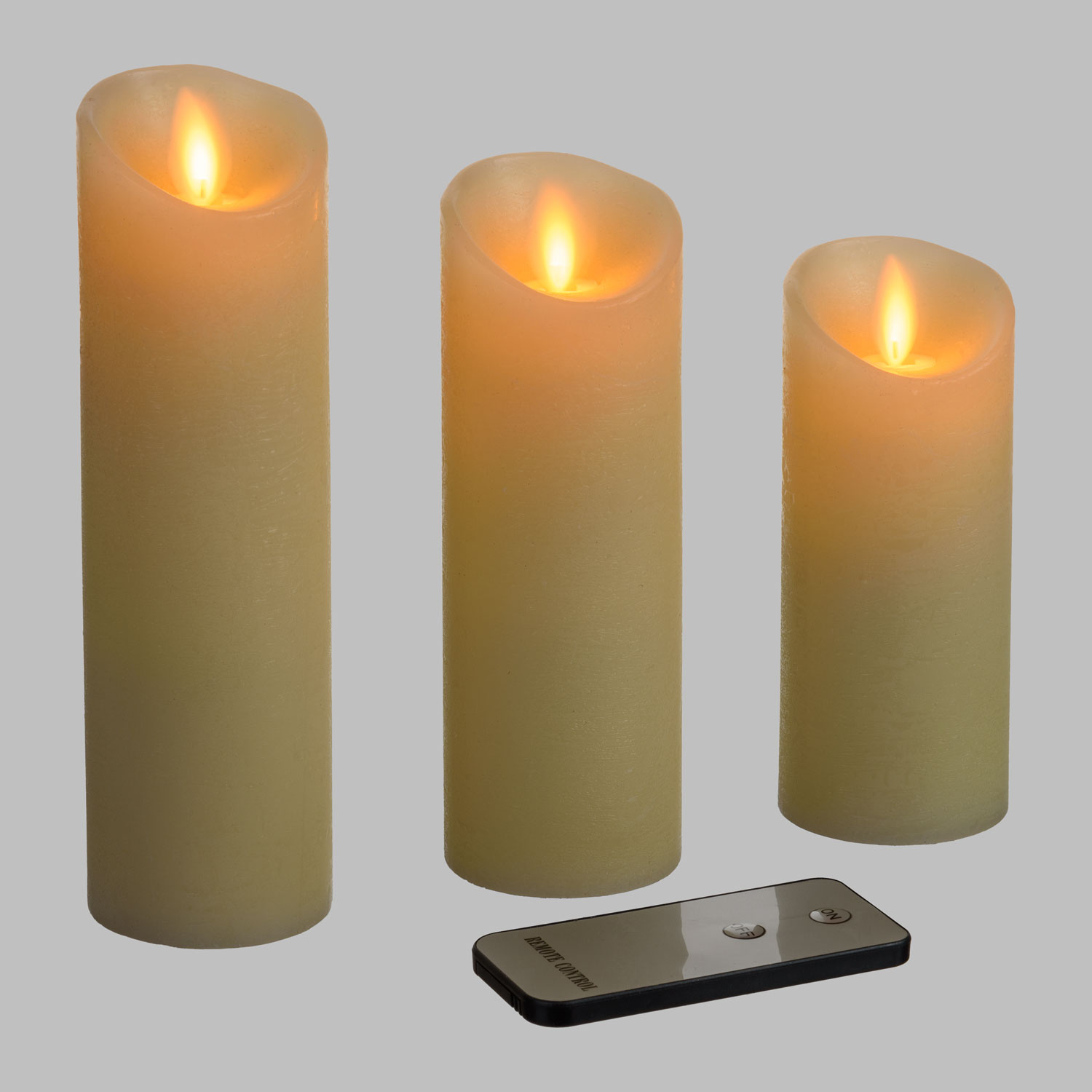 3er Set LED-Wachskerzen Ø 5 cm 3 3er Set LED-Wachskerzen Ø 5 cm 3