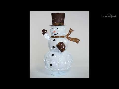 Pupazzo di Neve ripiegabile h 185 cm, led bianco freddo 2 Pupazzo di Neve ripiegabile h 185 cm, led bianco freddo 2