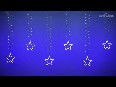 Stalactite led blanc froid avec étoiles led néon bleu, 3,6 x h 0,7 m 2 Stalactite led blanc froid avec étoiles led néon bleu, 3,6 x h 0,7 m 2