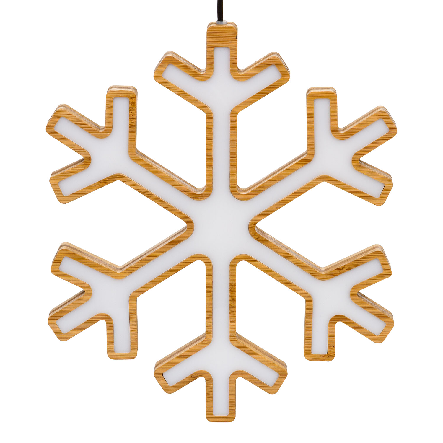 Copo de nieve de madera natural, 30 cm, led blanco cálido 7 Copo de nieve de madera natural, 30 cm, led blanco cálido 7