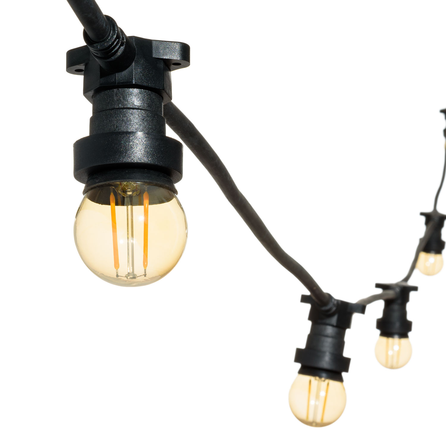 Guirnalda 5m con 5 bombillas led de 2W globo Ø 45mm Guirnalda 5m con 5 bombillas led de 2W globo Ø 45mm