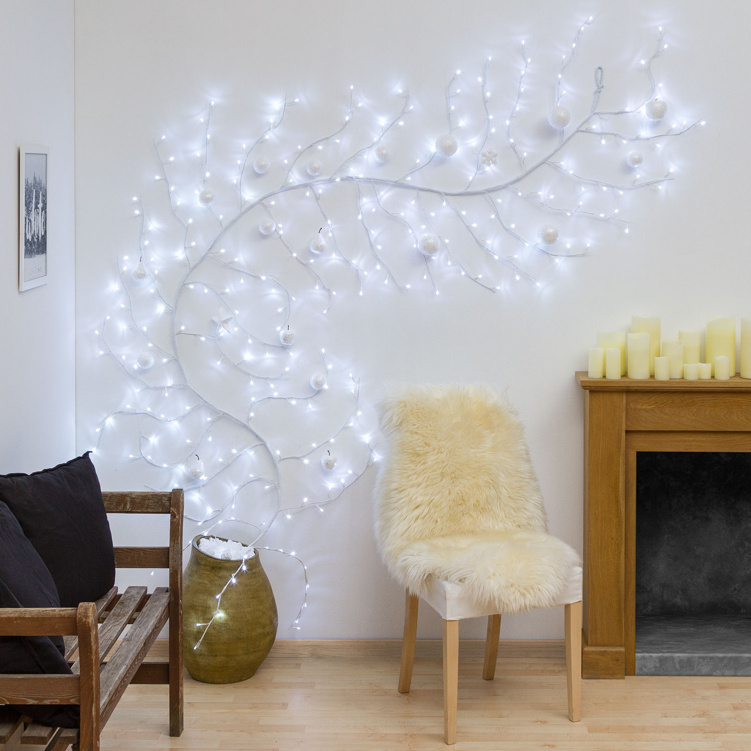 Branche blanche h 3 m, 288 led blanc froid 7 Branche blanche h 3 m, 288 led blanc froid 7