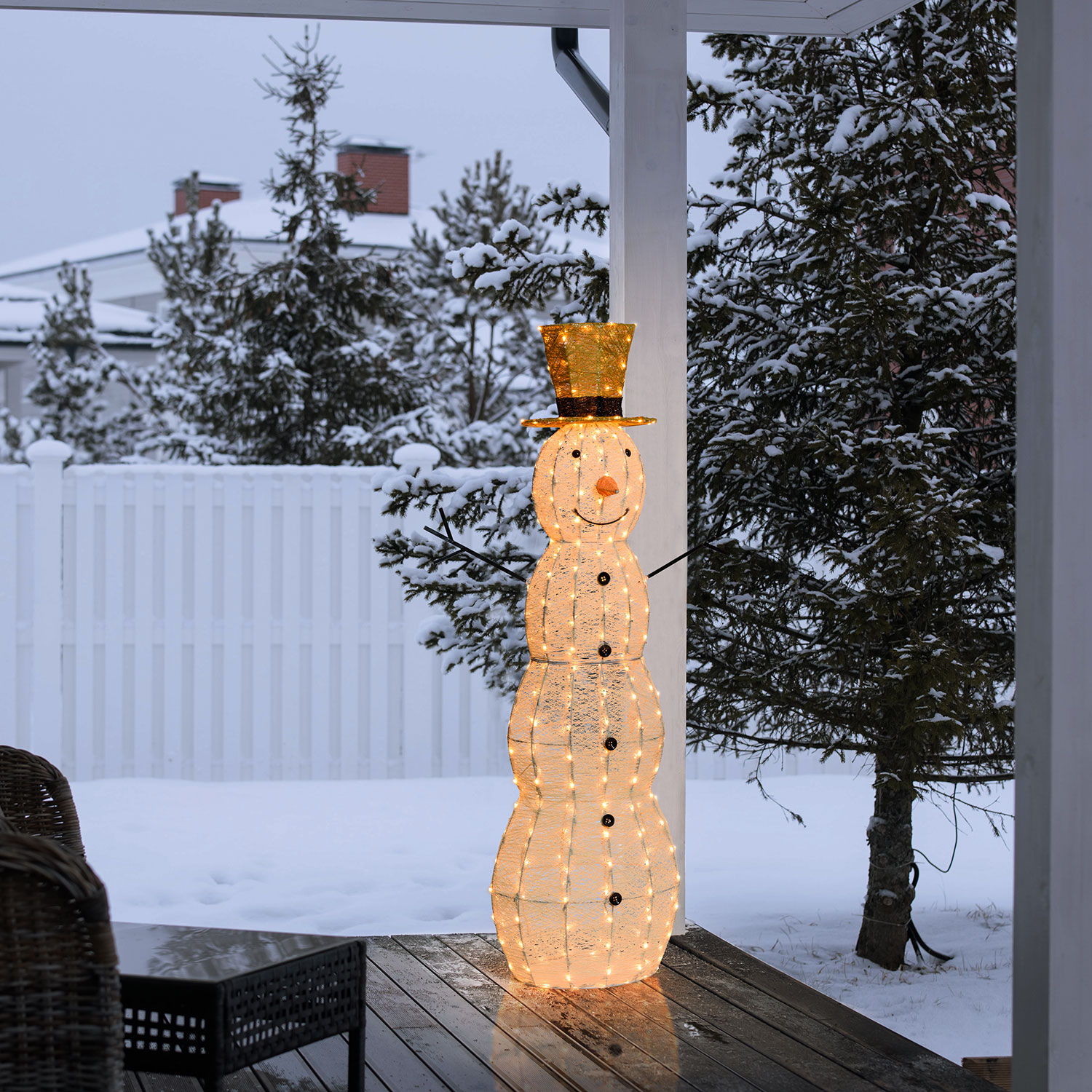 Muñeco de nieve 3D Light Cream & Brown 150 cm, led blanco extra cálido 6 Muñeco de nieve 3D Light Cream & Brown 150 cm, led blanco extra cálido 6