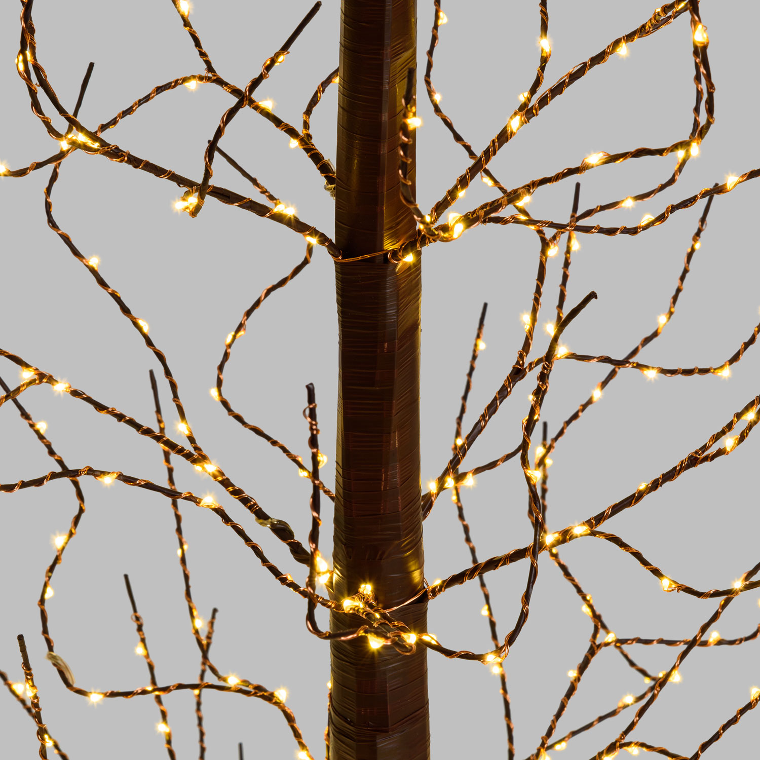 Brauner Kiefer LED Baum h 190 cm, MicroLEDs warmweiß 5 Brauner Kiefer LED Baum h 190 cm, MicroLEDs warmweiß 5