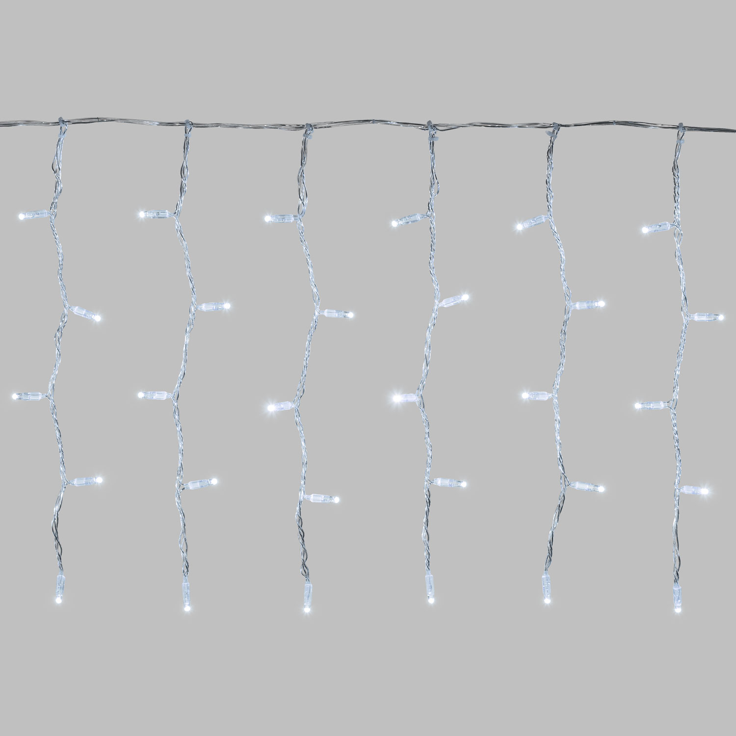 Lichtervorhang 3 x h 0,5 m, 120 Maxi LEDs kaltweiß, transparentes Kabel, erweiterbar 4 Lichtervorhang 3 x h 0,5 m, 120 Maxi LEDs kaltweiß, transparentes Kabel, erweiterbar 4