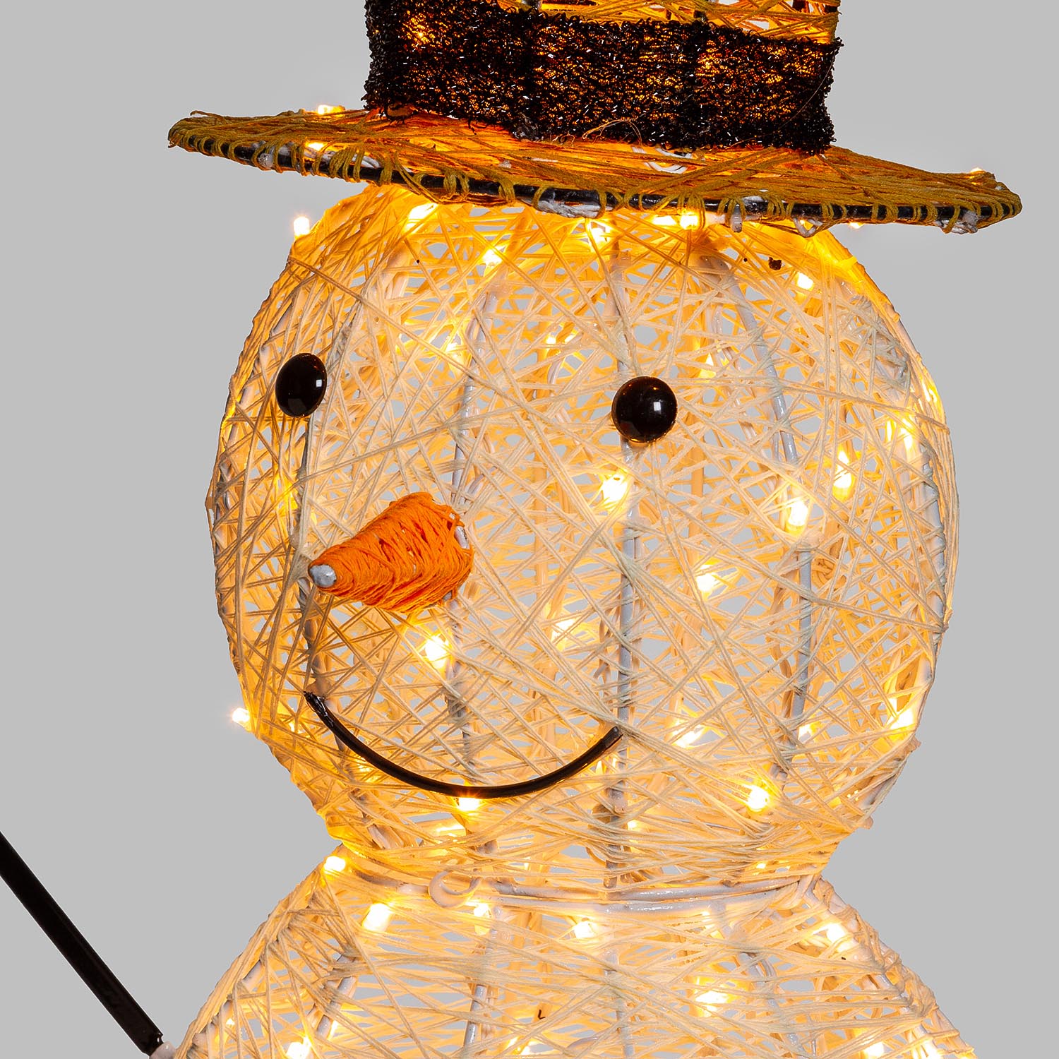 Pupazzo di Neve 3D Light Cream & Brown, h 70 cm, 160 Dual LED bianco extra caldo e bianco freddo 7