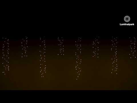 Estalactita 10 festones, 3 x h 1 m, 1050 microled blanco cálido, cable metal plata 2 Estalactita 10 festones, 3 x h 1 m, 1050 microled blanco cálido, cable metal plata 2