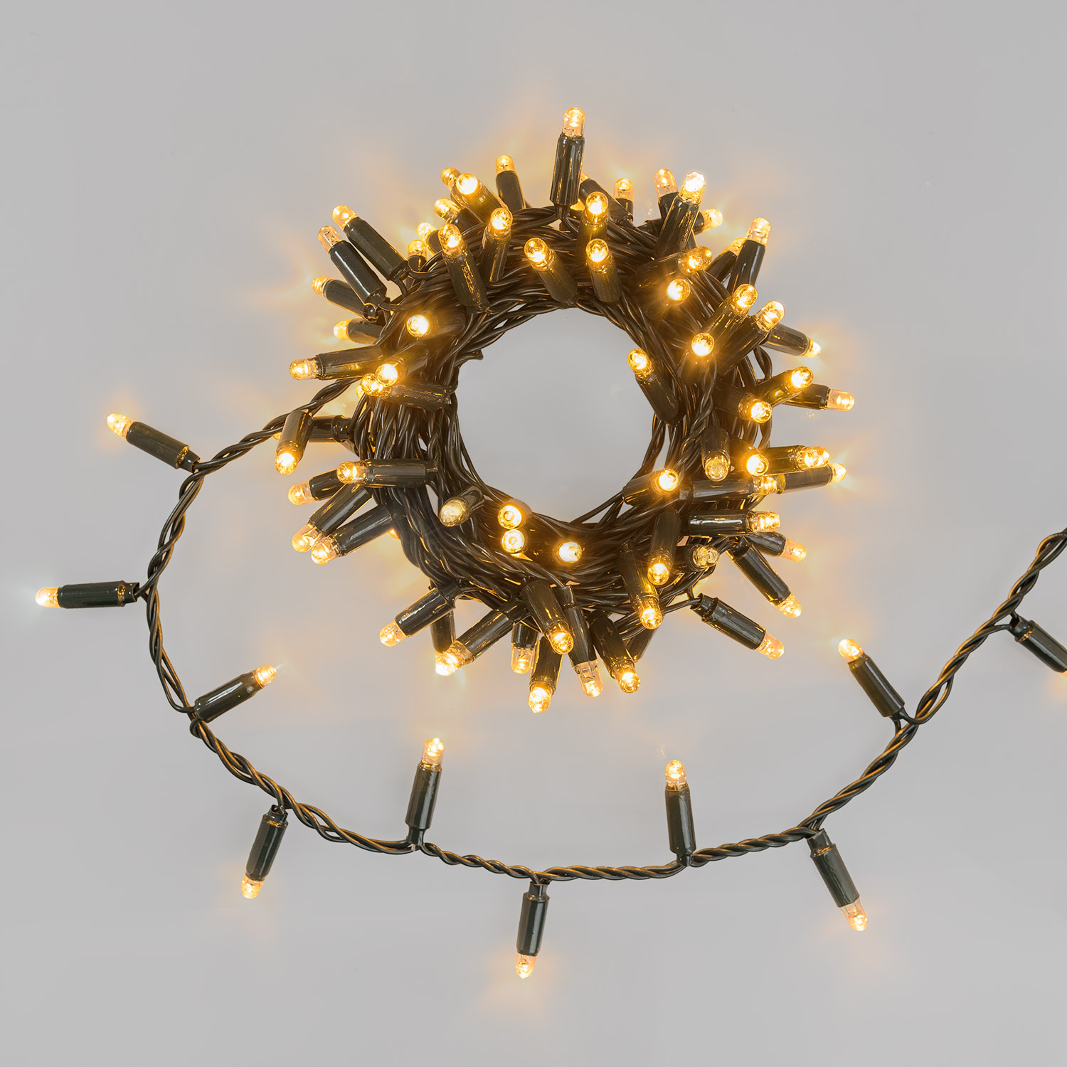 5 m Warm White Connect ProLine 36V String Lights, 100 maxiLEDs, green cable, connectable