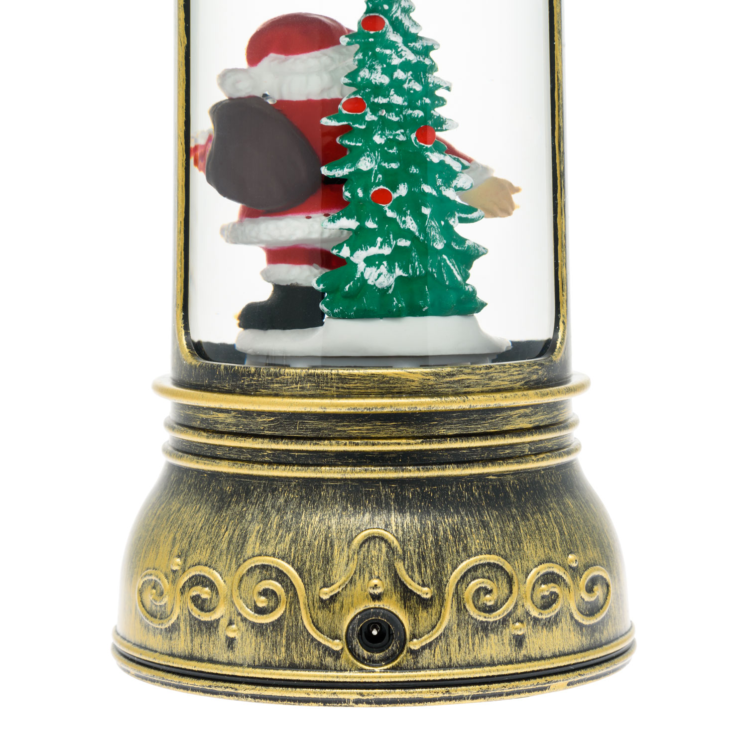 Farol cilíndrico navideño a pilas, con purpurina brillante en el agua 5 Farol cilíndrico navideño a pilas, con purpurina brillante en el agua 5