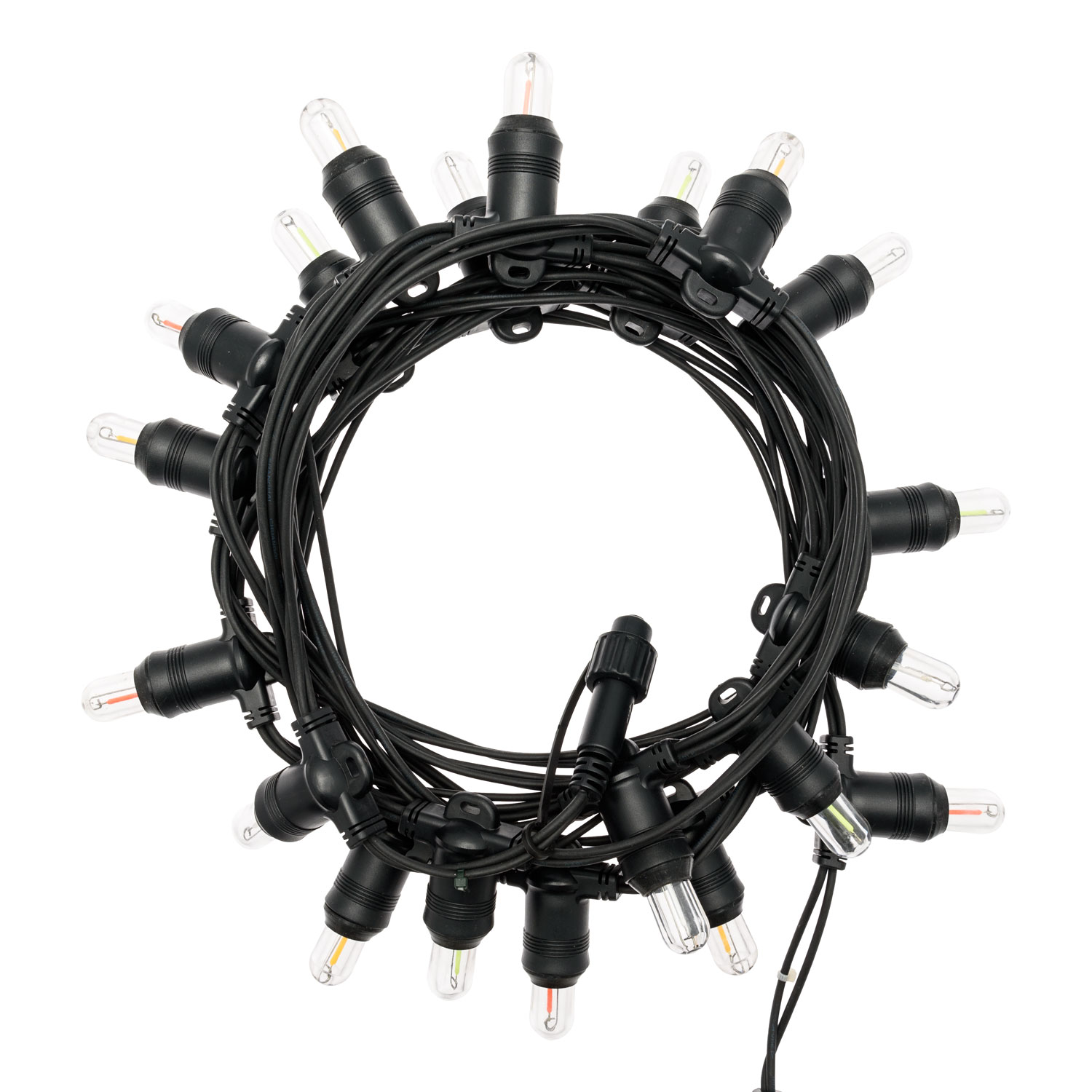 Guirlande 20 ampoules filament LED E14, led multicolor, câble noir 4 Guirlande 20 ampoules filament LED E14, led multicolor, câble noir 4