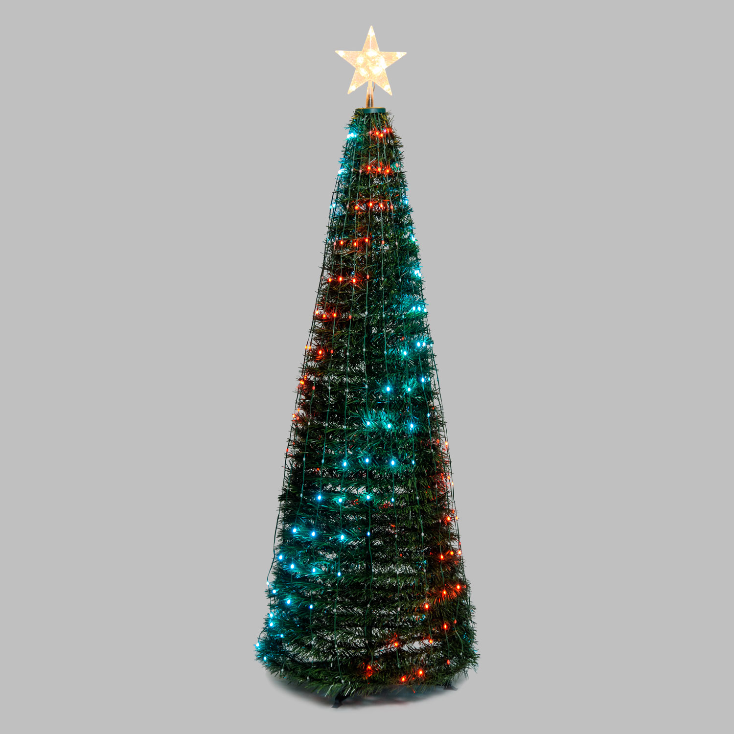 Sapin conique repliable h. 180 cm, 304 Gouttes lumineuses RGB Sapin conique repliable h. 180 cm, 304 Gouttes lumineuses RGB