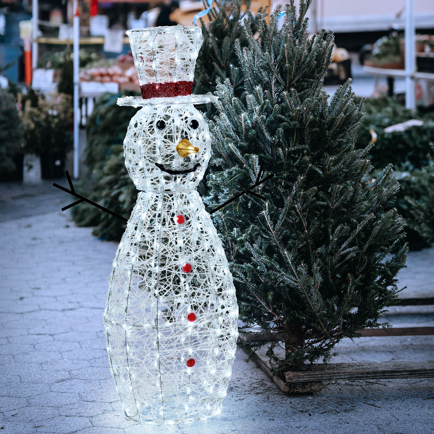 Bonhomme de neige en acrylique, h 120 cm, led blanc froid Bonhomme de neige en acrylique, h 120 cm, led blanc froid