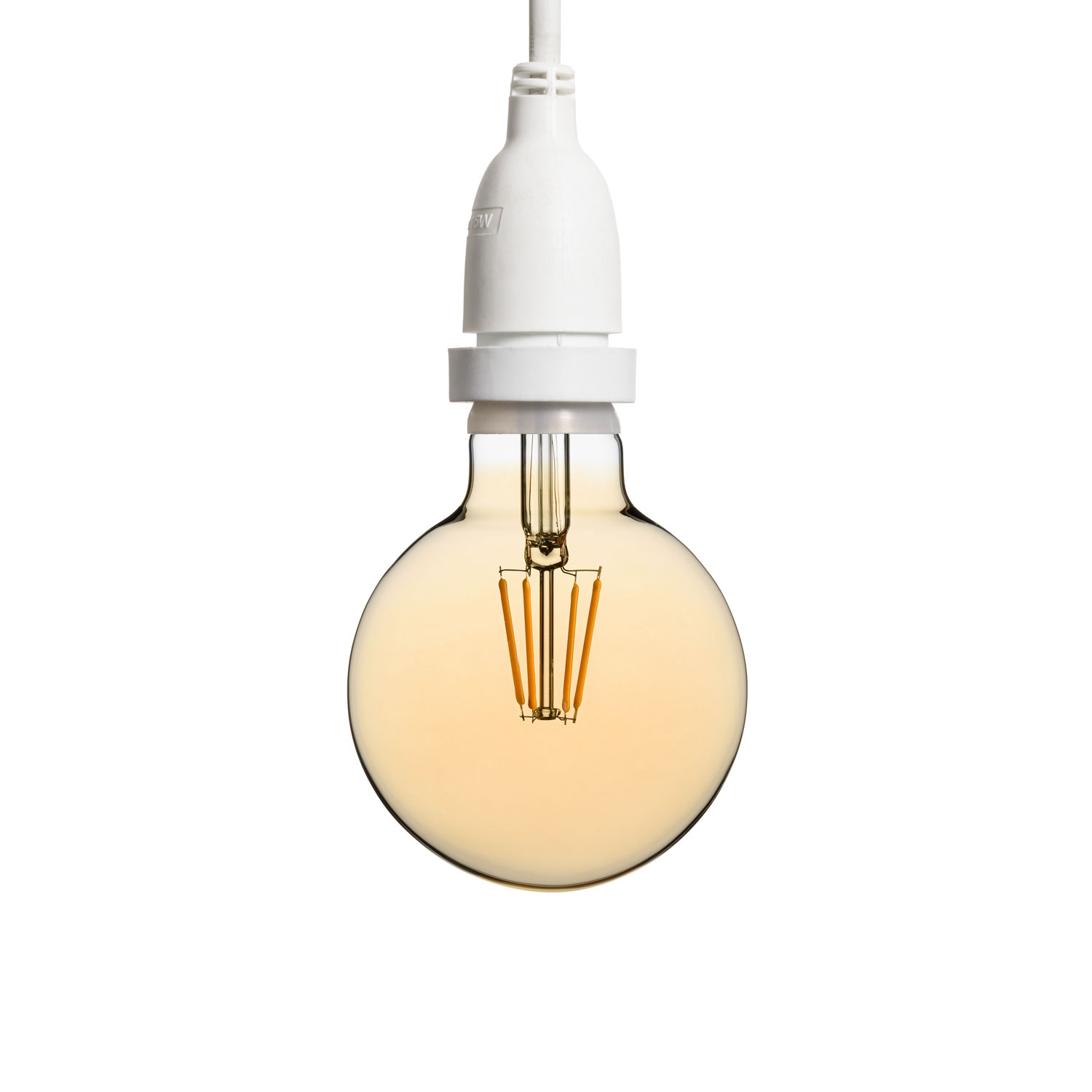 Hängende LED-Globo Birne 4 Watt Ø 95 mm, weißes Kabel 3 m 2 Hängende LED-Globo Birne 4 Watt Ø 95 mm, weißes Kabel 3 m 2