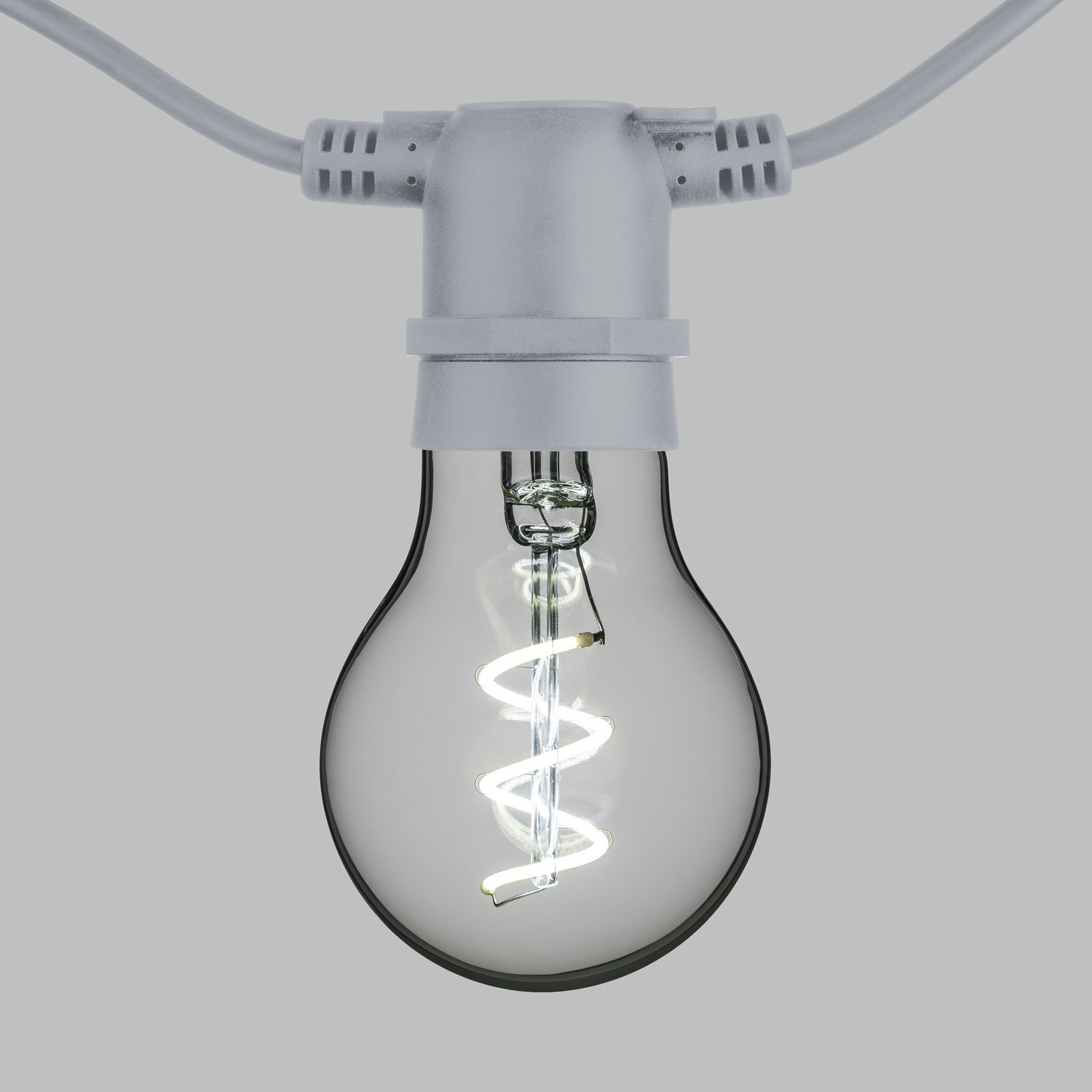 Catena 5 m, 10 lampadine goccia Ø 60 mm, led bianco freddo a spirale, prolungabile 4 Catena 5 m, 10 lampadine goccia Ø 60 mm, led bianco freddo a spirale, prolungabile 4
