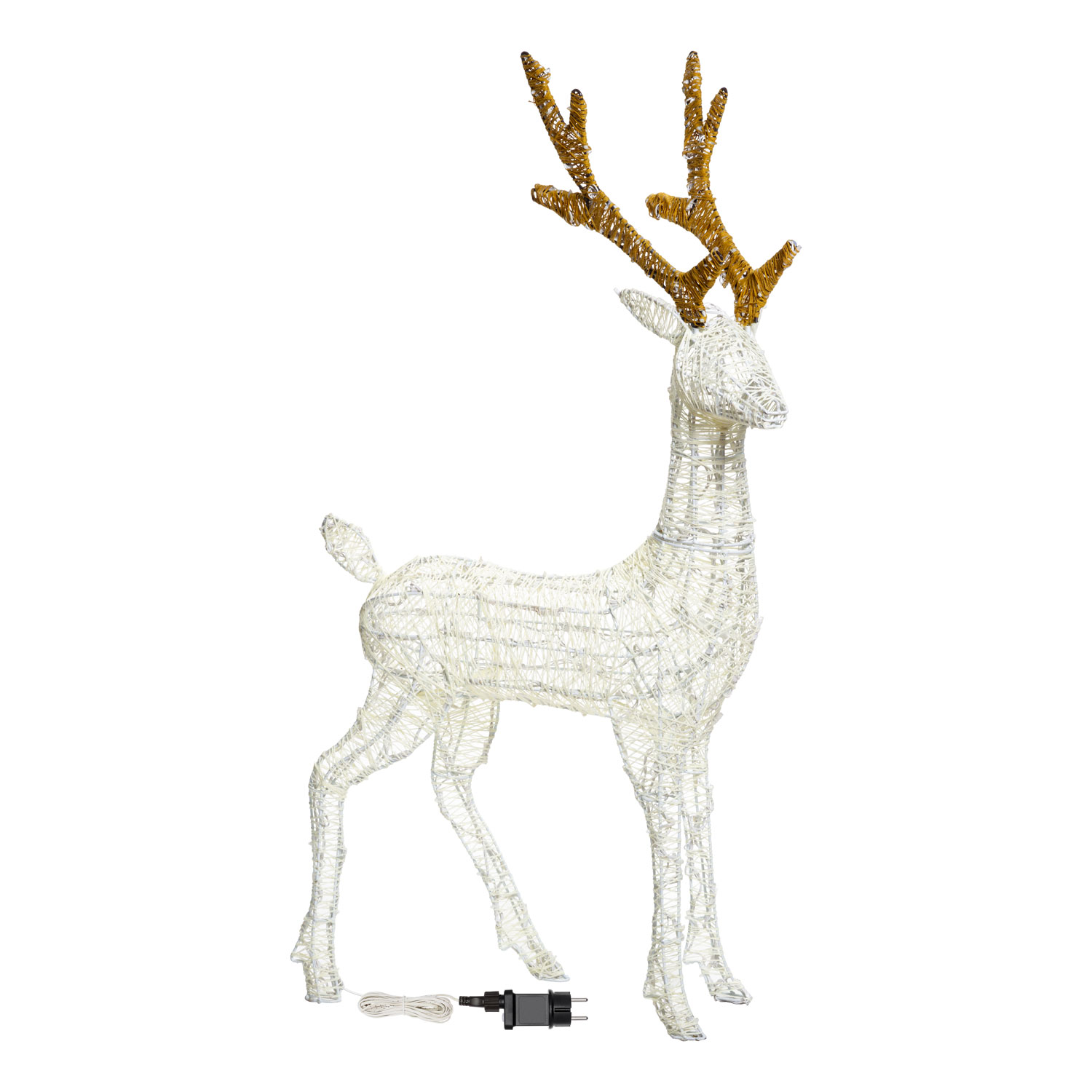 Reno 3D crema y marrón 105 cm, led blanco extra cálido 6 Reno 3D crema y marrón 105 cm, led blanco extra cálido 6