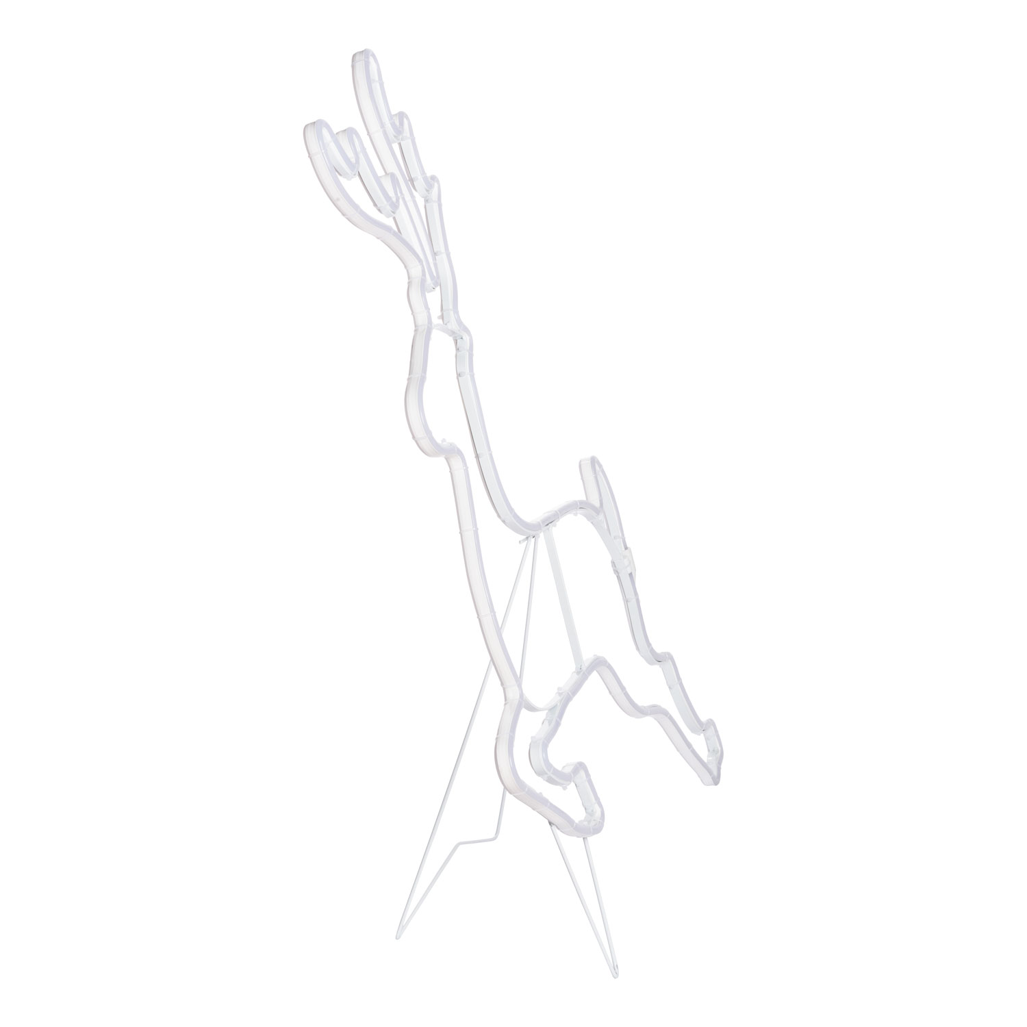 Renna galoppante effetto neon h 85 cm, led bianco caldo 3 Renna galoppante effetto neon h 85 cm, led bianco caldo 3