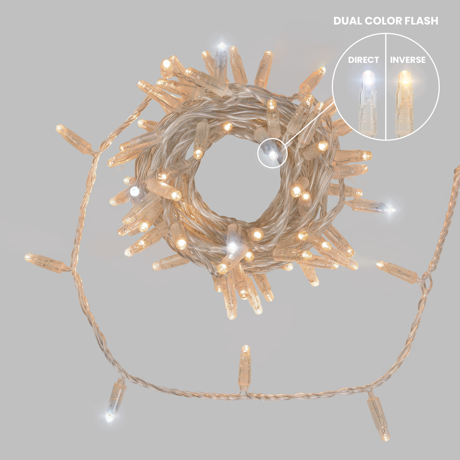 Guirlande Connect ProLine 36V, 8 m, 80 maxiled blanc chaud soft, câble transparent