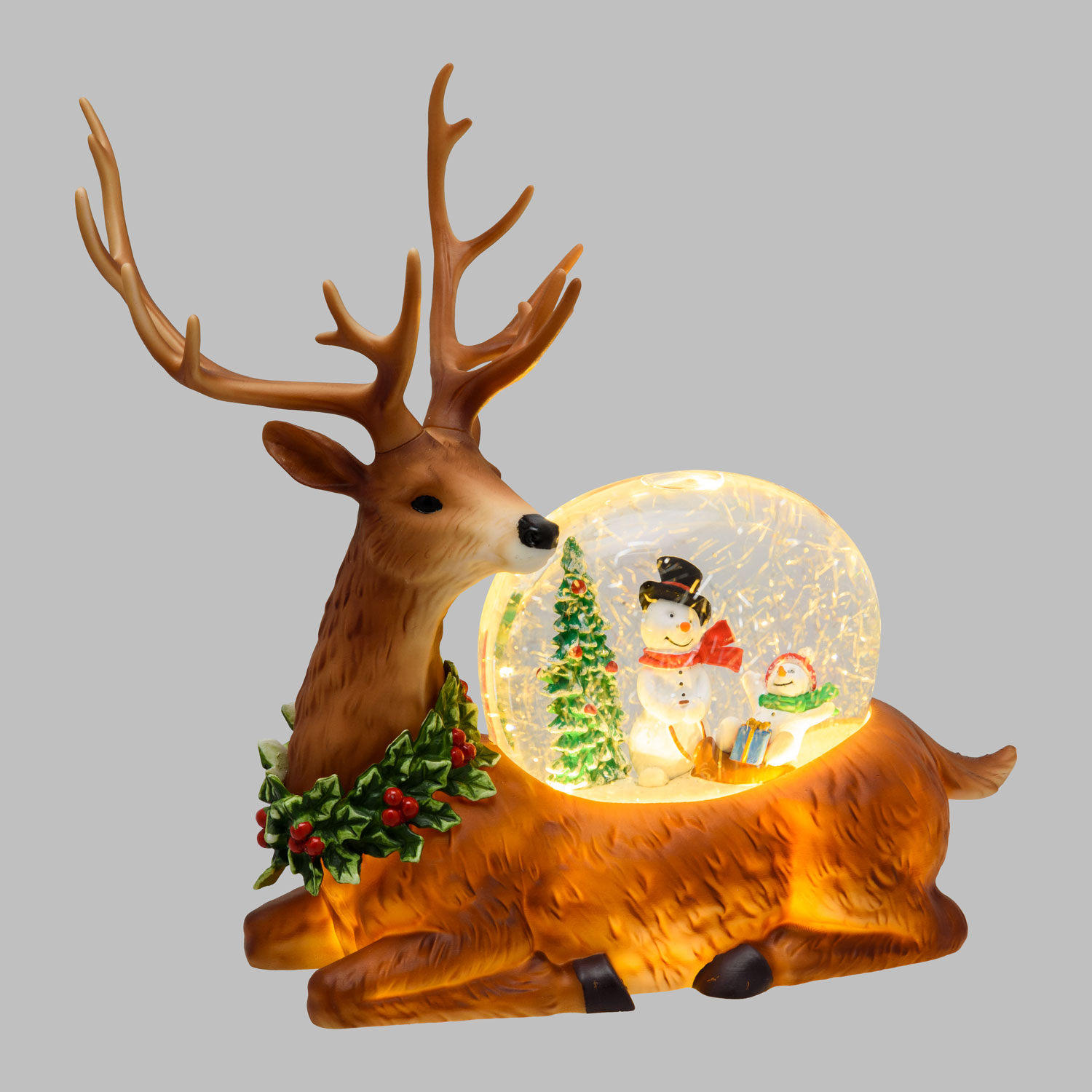 h 26 cm, Reindeer lantern with glitter snowfall, warm white led 3 h 26 cm, Reindeer lantern with glitter snowfall, warm white led 3