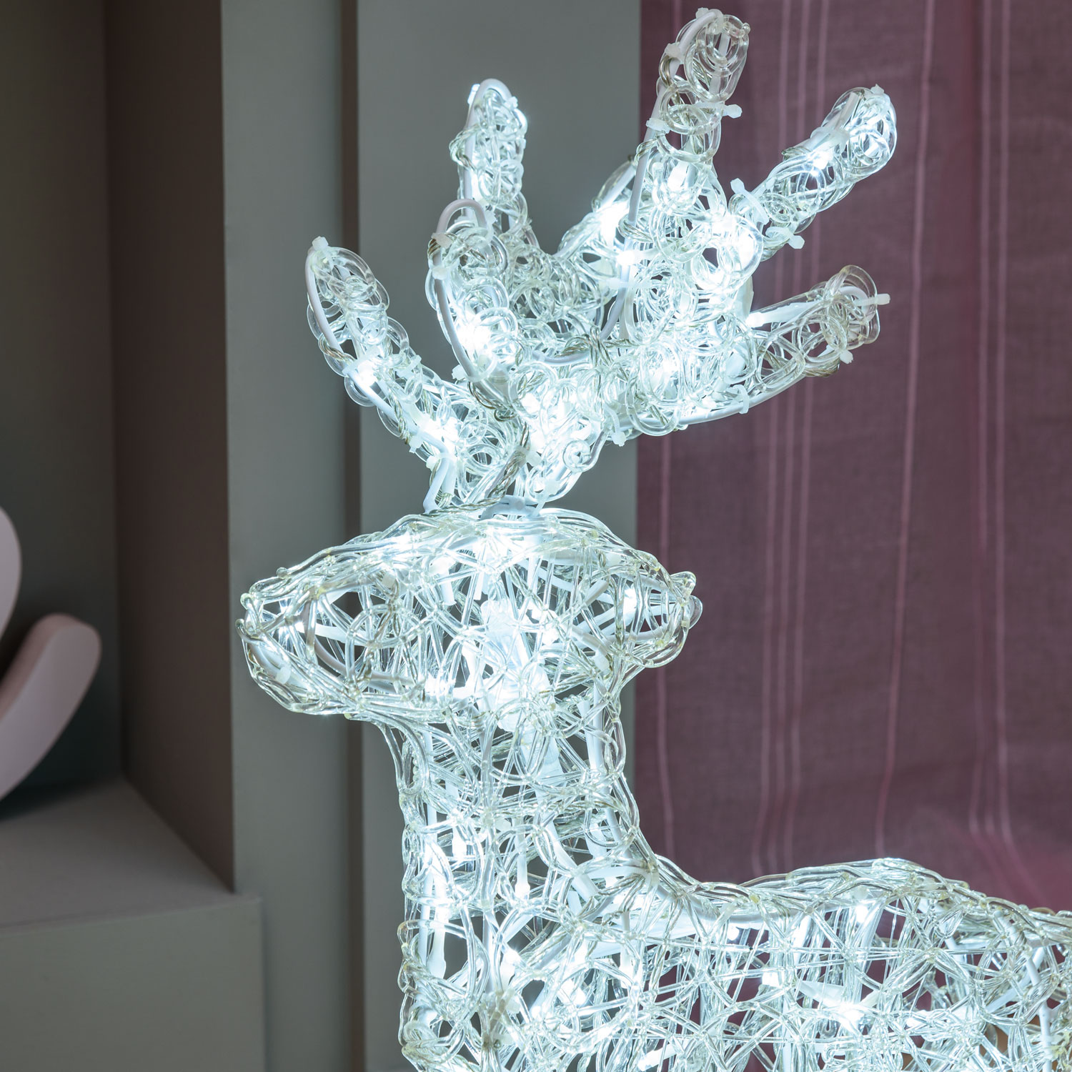 Renna galoppante Thin 3D, h 60 cm, led bianco freddo 6 Renna galoppante Thin 3D, h 60 cm, led bianco freddo 6