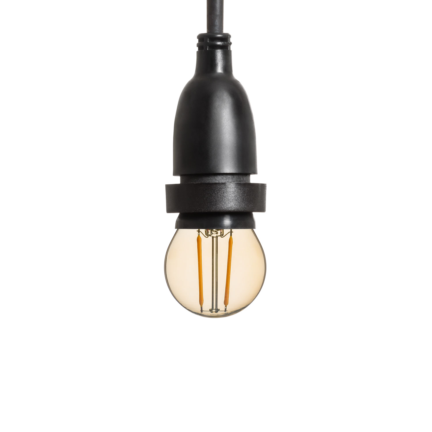 Bombilla de 2W globo Ø 45 mm colgante, 1 metro de cable negro 2 Bombilla de 2W globo Ø 45 mm colgante, 1 metro de cable negro 2